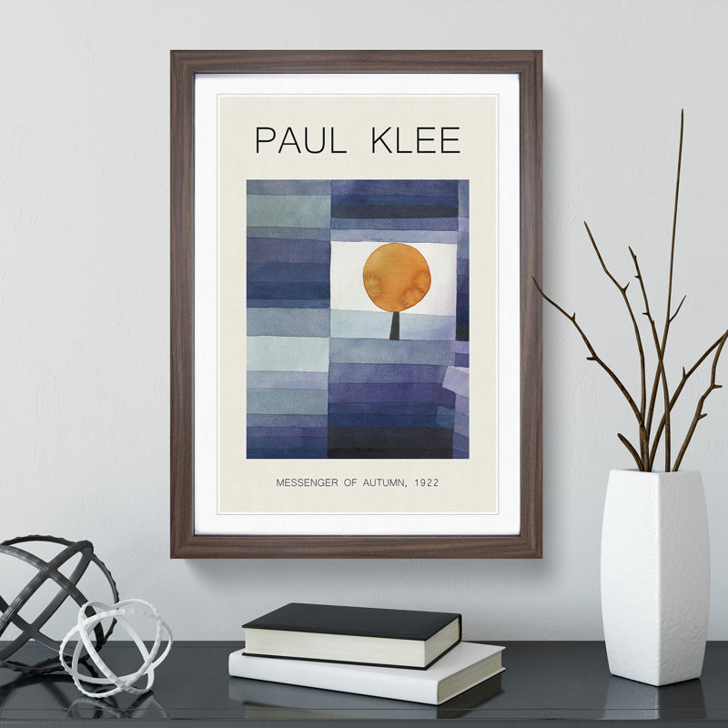 The Harbinger of Autumn by Paul Klee - Picture Frame Painting, Walnut Framed, 65cm H x 48cm W x 2cm D