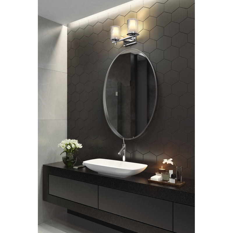 Ensemble de meuble-lavabo 2 lumières Roddrick, Chrome