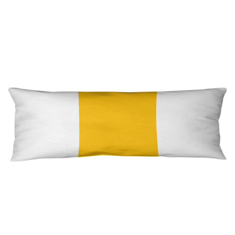 Stripes Medium Polyester/Polyfill Body Pillow, Addington Football, White and Gold