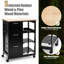 Chariot de rangement roulant pour îlot de cuisine - blanc-1404226880