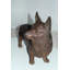 Statue de sculpture debout en bronze chien debout Corgi 20 po x 8 po x H 15 po