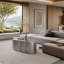 Table basse de 41,3 po en acier inoxydable de luxe pour centre de salon
