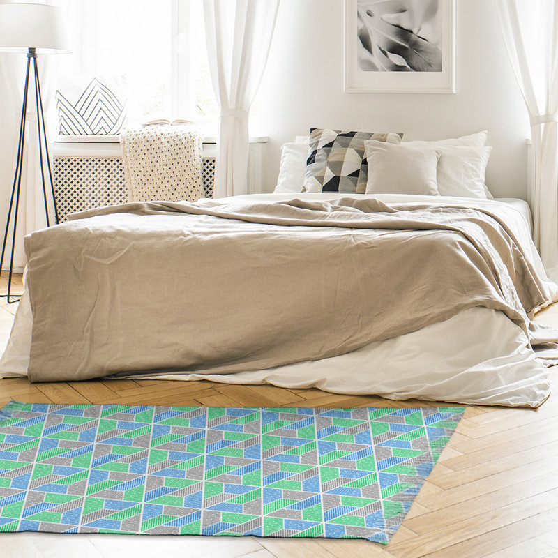 Tapis brun/vert/bleu zone trapézoïdales Mcguigan, Non