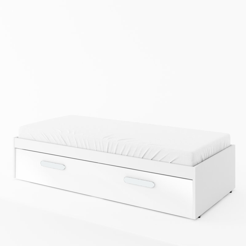 Lift Up Storage Bed with Mattress, White