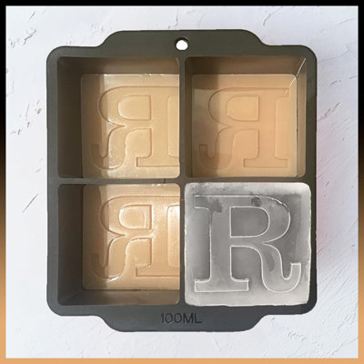 Custom Letter R Monogram Ice Cube Mould – 2 Inch Large Initial Silicone Ice Tray, Perfect Personalized Gift (Great For Cocktails, Whiskey & Beverages),