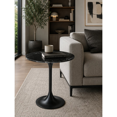  Table d'appoint Iris Black Faux Marble