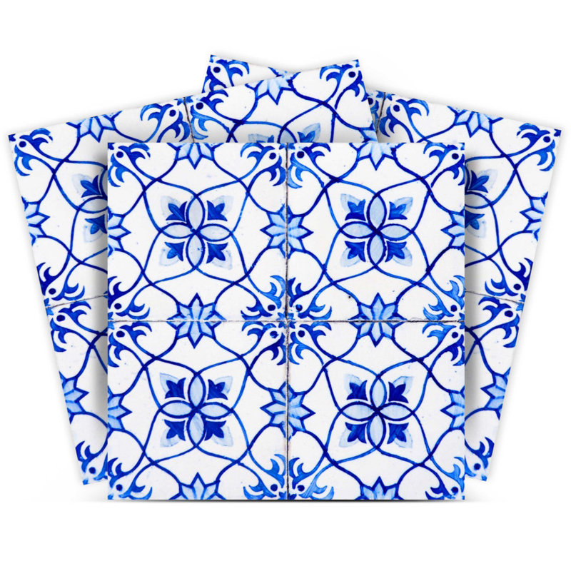 Carreaux amovibles bleus pelez et collez 12 po x 12 po