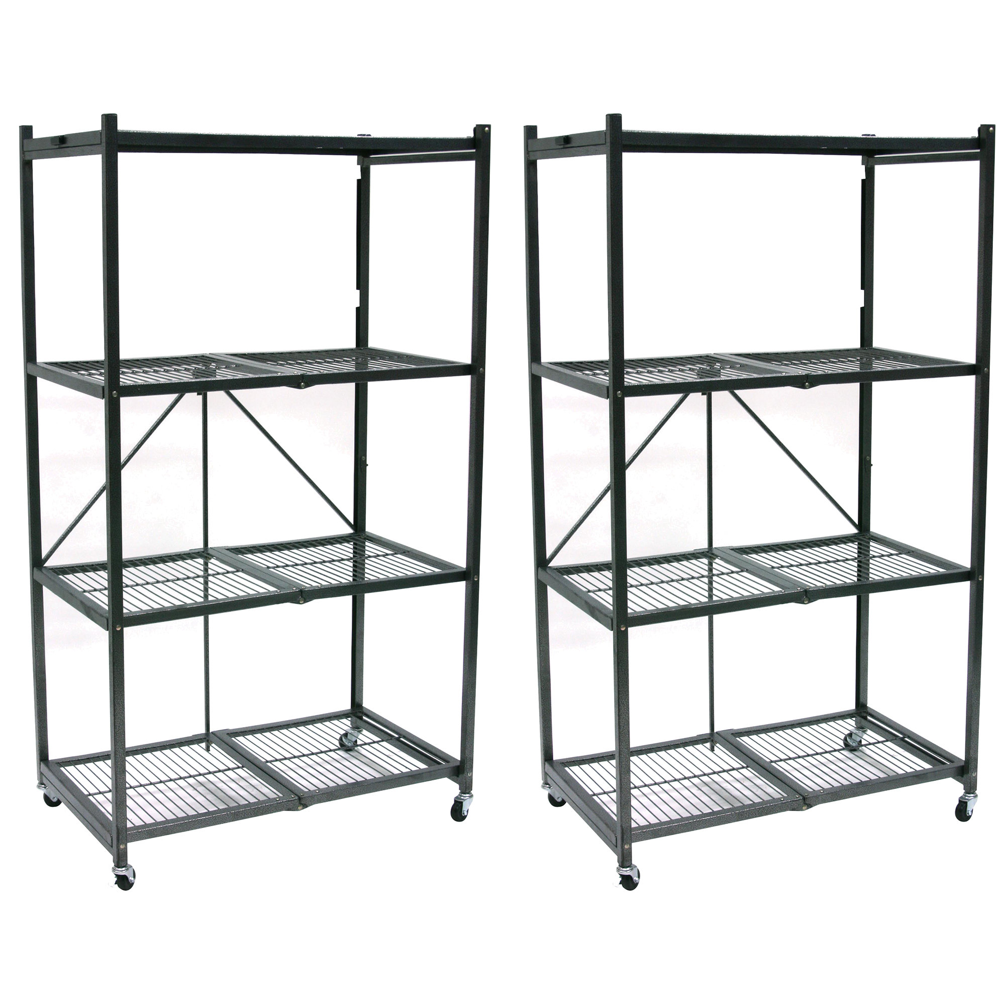 Origami 4 Tier Multipurpose Folding Storage Organizing Rack with Wheels ...