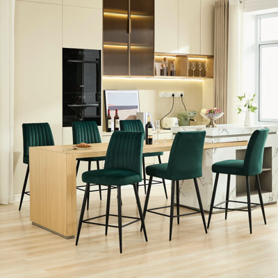 2 tabourets de bar en velours, stables et fiables