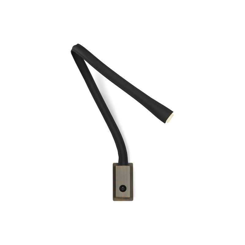 Flexiled Ap Leather with Switch 1-Light Spotlight, 35.4"H x 4"W x 2"D, Black, Satin Bronze