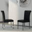 Ensemble de table de salle à manger 9 pièces moderne en chrome argenté avec 8 chaises en cuir noir et argent-819436100-819436154-819436153