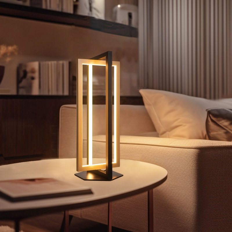 15.9'' Black Gold Novelty Dimmable Table Lamp