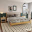 Ensemble de cadre de lit très grand moderne avec 2 tables de chevet, lit plateforme en bois beige avec tête de lit et tables de chevet assorties pour la chambre à coucher-939971975-939971973