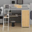 Lit mezzanine avec bureau en L et garde-robe-1924514464