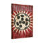 «Bath & Laundry Volleyball Ball Sunburst», art texturé en bois rouge-1960816894