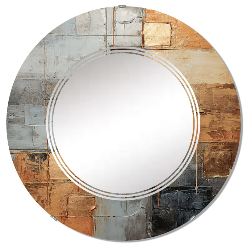 Pania - Miroir mural moderne rond, 32 po x 32 po
