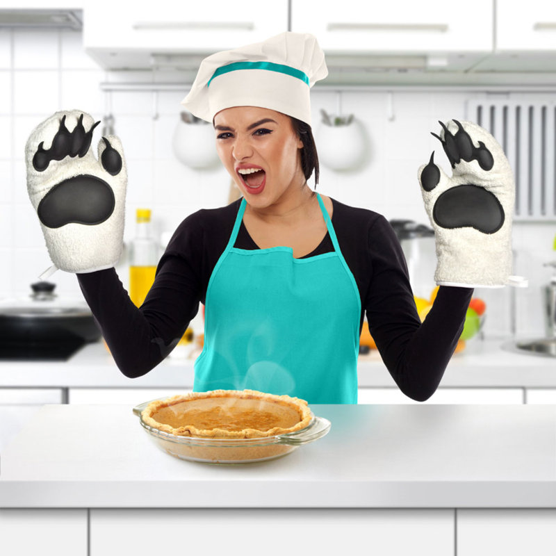 Genuine Fred POLAR BEAR HANDS Oven Mitts, Medium, White
