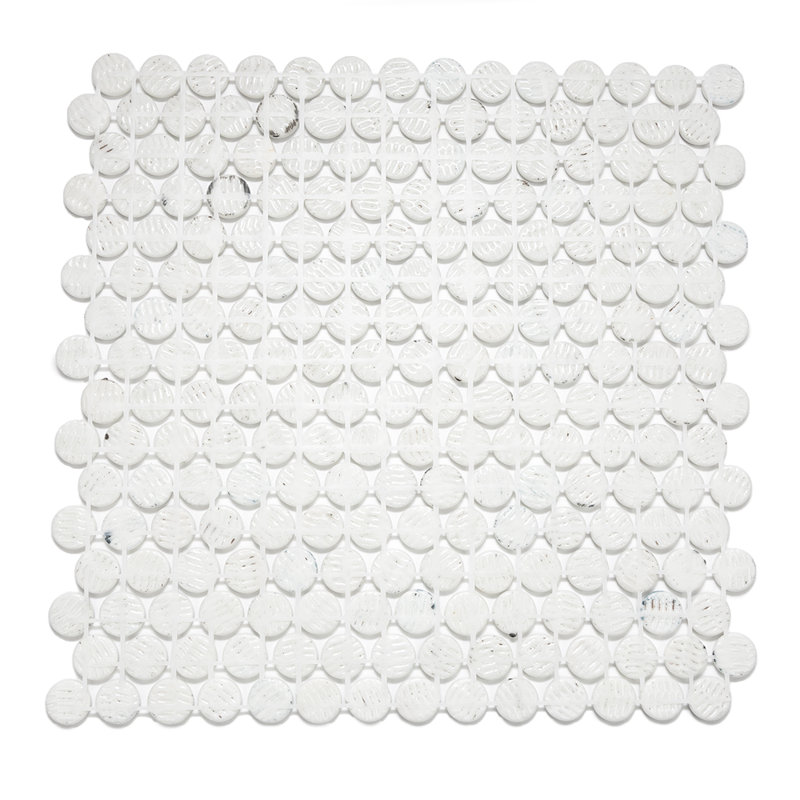 Carreau de mosaïque rond en verre 12 po x 12 po Eterna Penny, Hermes