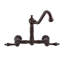 Whitehaus Wall Mount Faucet with Long Traditional Swivel Spout and Solid Brass Side Spray-1136461468-1164385469