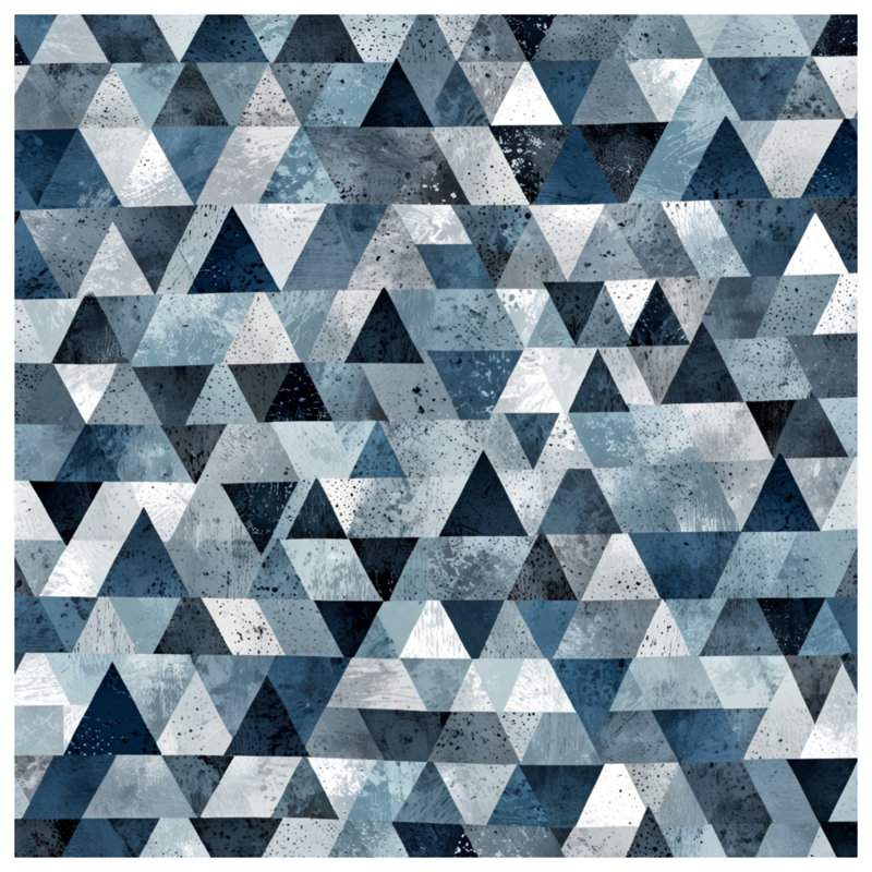Rideaux de douche triangulaires bleu gris, L 70 po x H 93 po