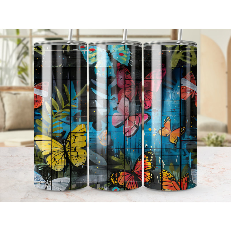 Choose Handmade Tumblers 591ml Vacuum Insulated Stainless Steel (18/8) Travel Tumbler with Straw