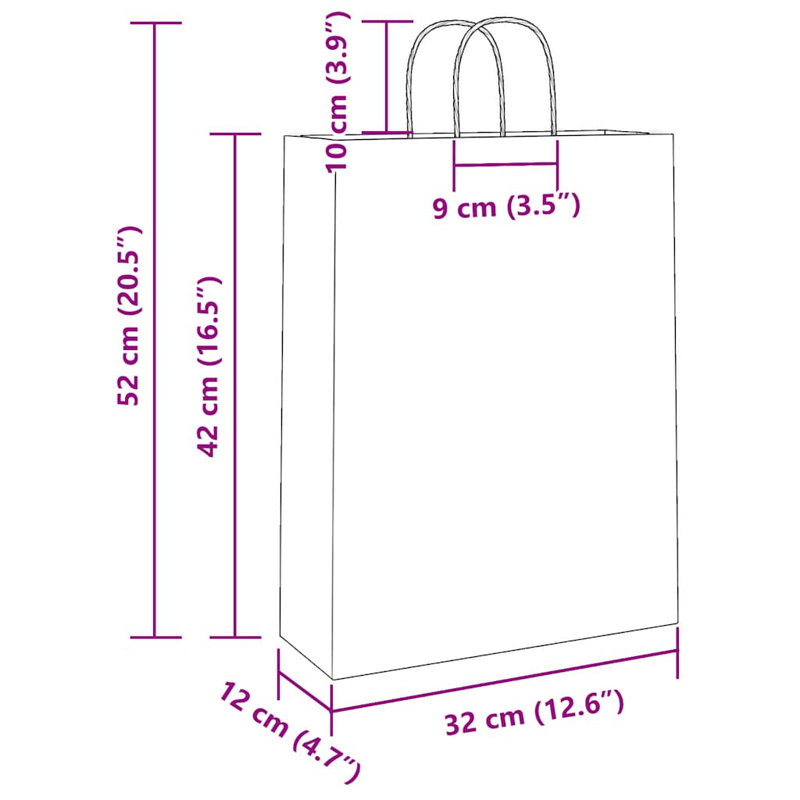 Cailie Gift Wrap Storage, Brown, 42cm H x 32cm W x 12cm D