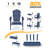 3-piece Hdpe Adirondack Patio Furniture Set - 2 Stackable Chairs & Large Side Table, All-weather, Wood-grain Finish-2014204995