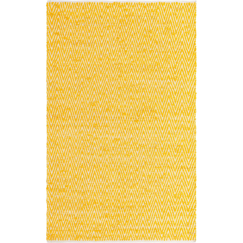 Skilah Cotton Chevron Indoor Rug, Rectangle 5'1" x 8'
