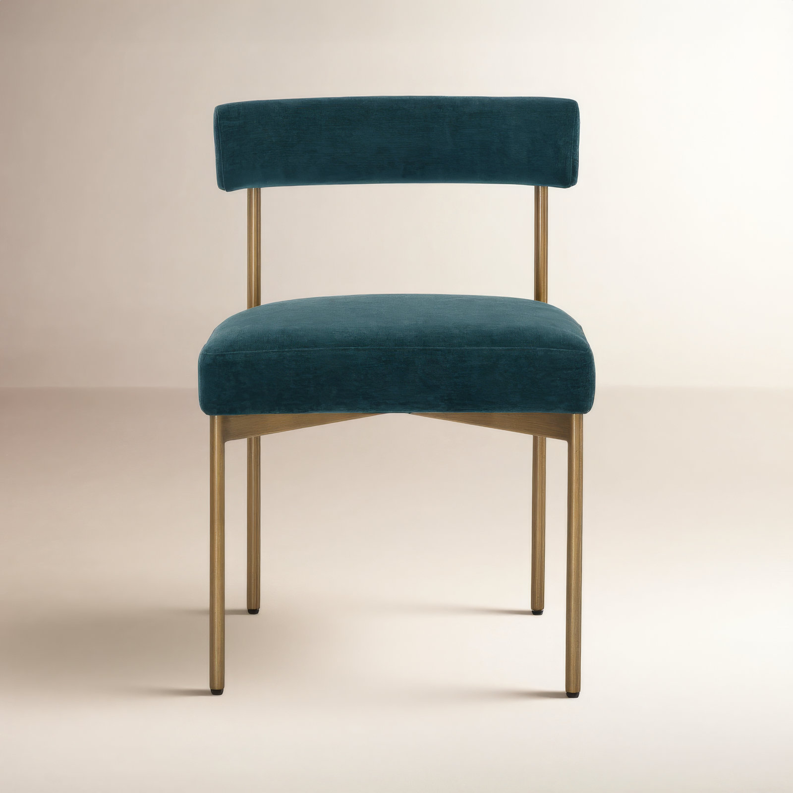 Freida 19.75'' H Upholstered Dining Chair, Teal, Gold