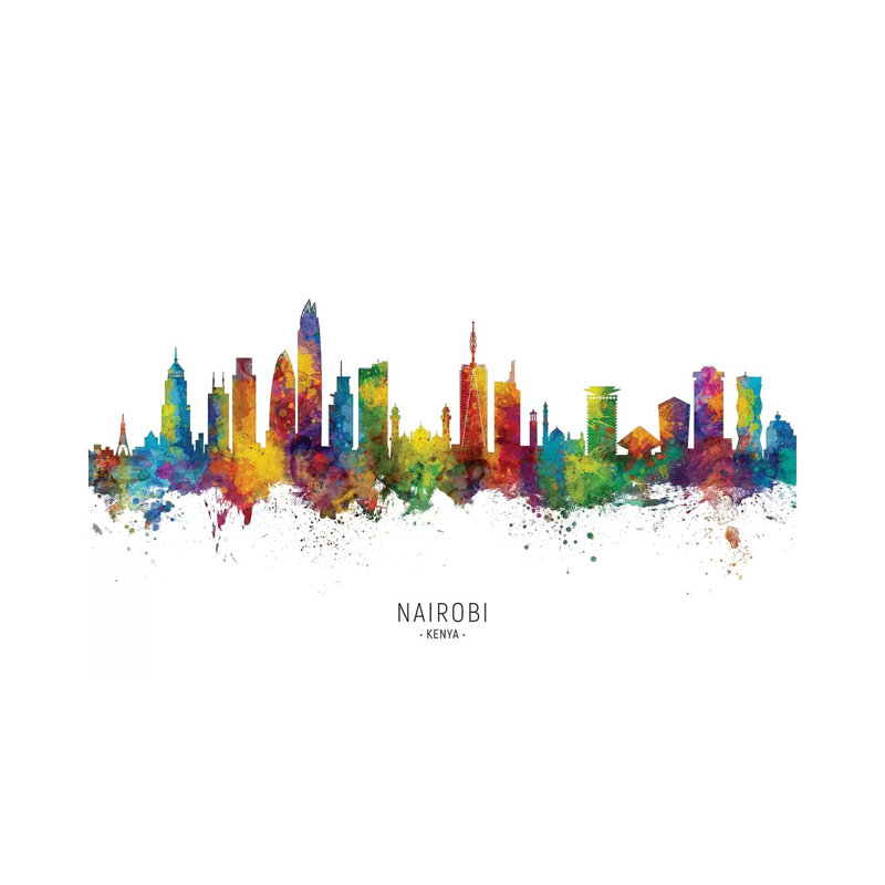 «Kenya Skyline», reproduction d'art sur toile tendue, 40" H x 60" W x 1.5" D