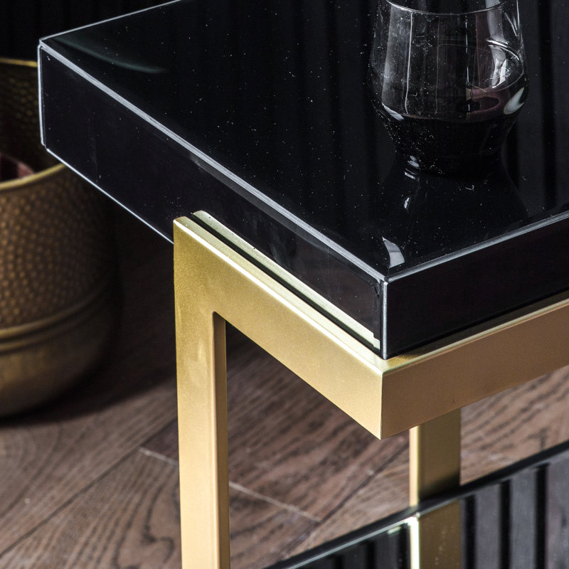 Yair Glass Top Frame End Table
