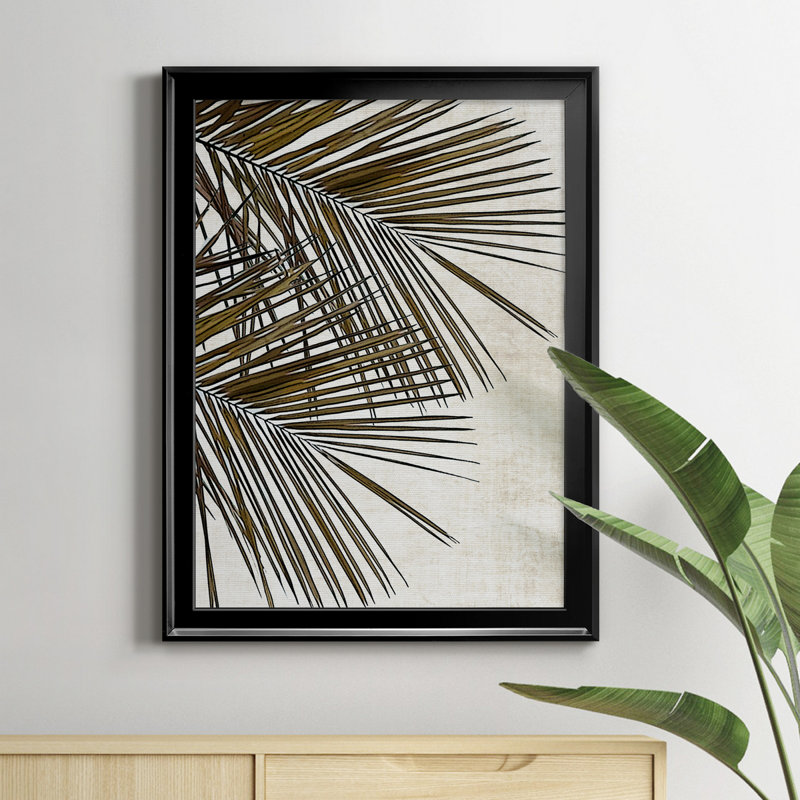Palm I - peinture sur toile encadrée, H 18,5 po x l 24,5 po x P 1,5 po, Cadre noir