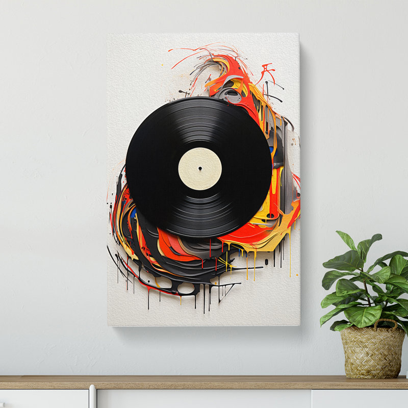 Vinyl Record Contemporary - Wrapped Canvas, 50cm H x 35cm W x 3cm D