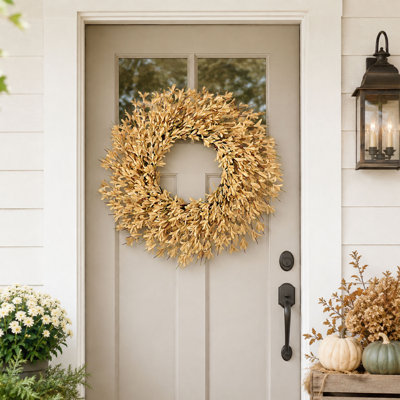 Couronne d'automne artificielle de 66 cm, grande décoration de porte d'automne