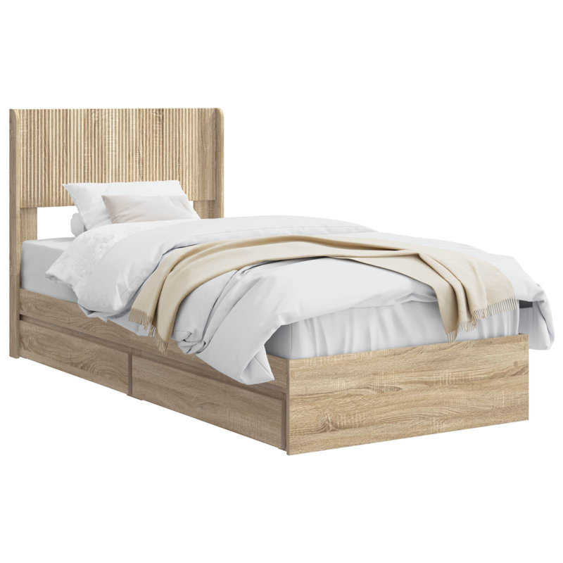 Bed, Sonoma Oak, European Single (90 x 200 cm)