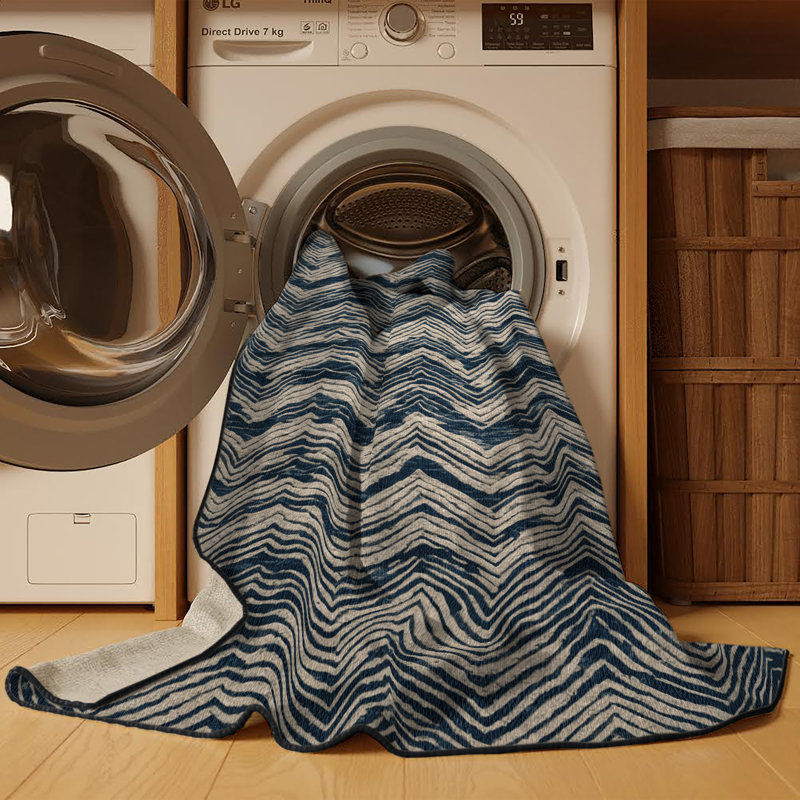 Tapis gris art déco lavable à la machine, Rond 4 pi