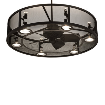 Ventilateur de plafond 30 po à 5 pales avec commande murale et ensemble d'éclairage inclus Paloma Golpe