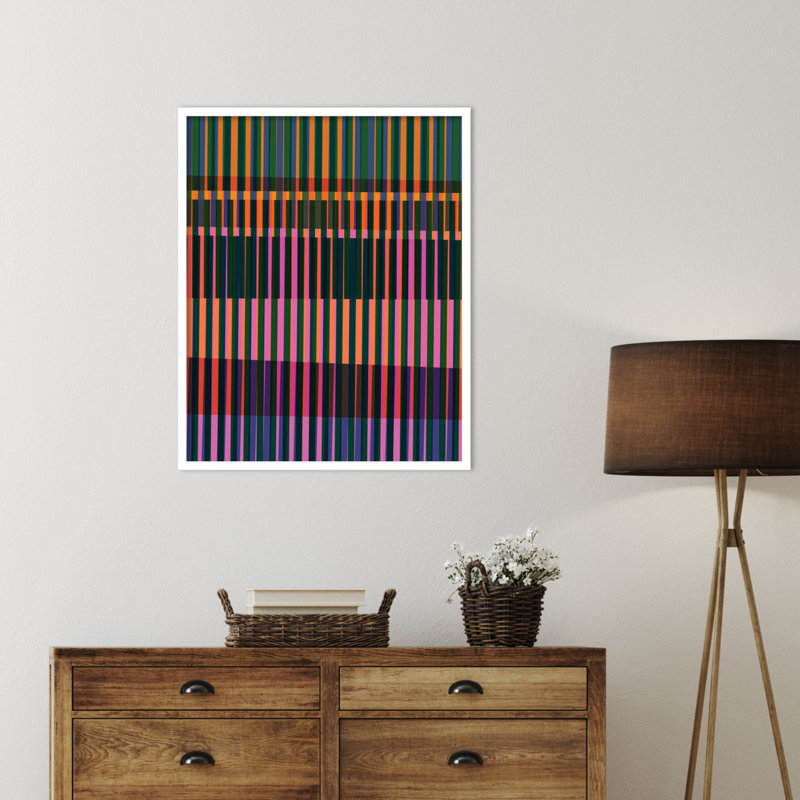 «Abstract Lines 17» par Beth Vassalo, impression sur bois encadrée, H 41 po x l 33 po, Blanc