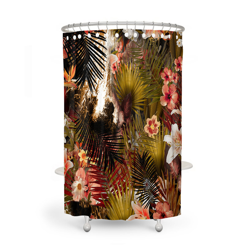 Rideau de douche simple Floral, H 83 po x l 70 po