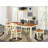 5 Piece Dining Room Furniture Set Includes a Rectangle Wooden Table with Butterfly Leaf and 4 Kitchen Dining Chairs, 40x78 Inch, Buttermilk & Cherry-602989932-602989935-602989931