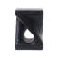 Table d'appoint Mgo Twist Shape - Texture noire imitant le bois, résistante aux intempéries, sans assemblage (11,75 po x 11,75 po x 16 po)-2133500671