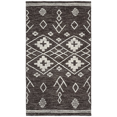 Holtby Southwestern Handmade Flatweave Brown/Ivory Area Rug