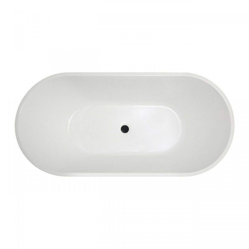 55'' x 30'' Soaking Acrylic Bathtub, Matte Black