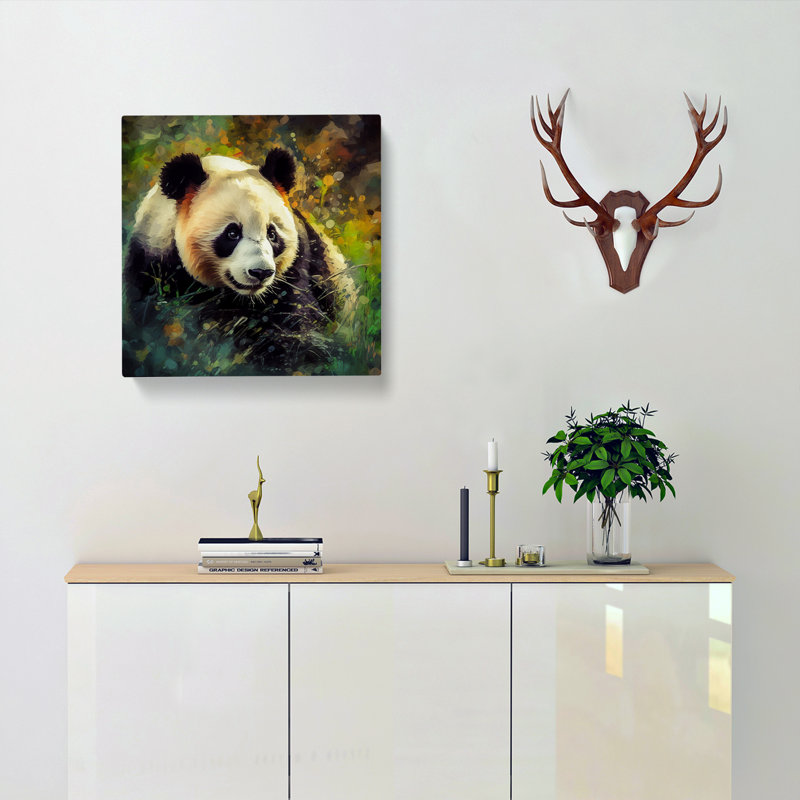 Panda Impressionism - Wrapped Canvas, 35cm H x 35cm W x 3cm D