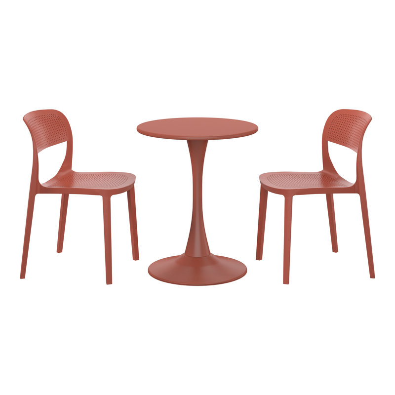 Outdoor Round Dining Set, Red
