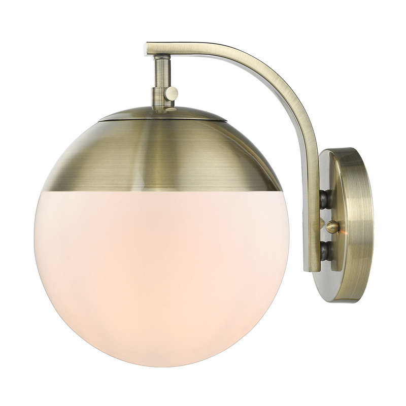 Martina Wall Sconce, Aged Brass/Frosted, Aged Brass