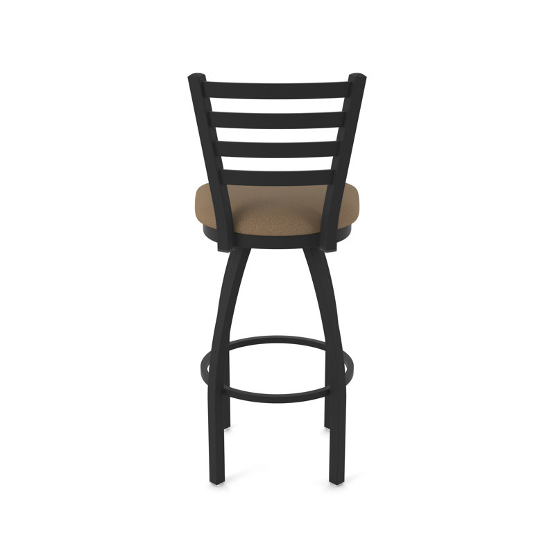 Tabouret pivotant Jackie, Vinyle - thatch chaume, Noir froissé, Tabouret de comptoir (siège d'une hauteur de 25 p