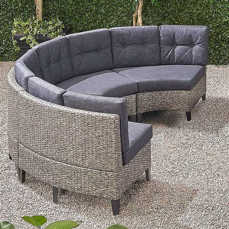 Shimaya 40.5" Wide Outdoor U-Shaped Patio Sectional with Cushions,Pema Outdoor Patio Sofa Set (Set of 4,without table) 