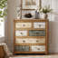 Commode d'appoint vintage en bois avec 6 tiroirs