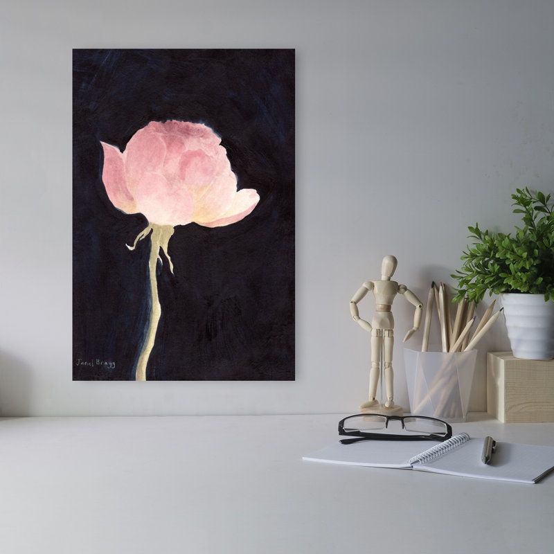Soft Pink Rose Delicate Elegant Romantic Rose Flower Nature Wall Art Print 1 Piece Wrapped Canvas Wall Art